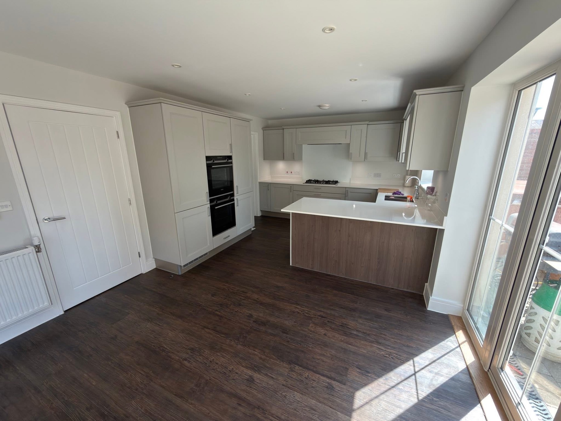 Kitchen and dining area decorated ready for handover
